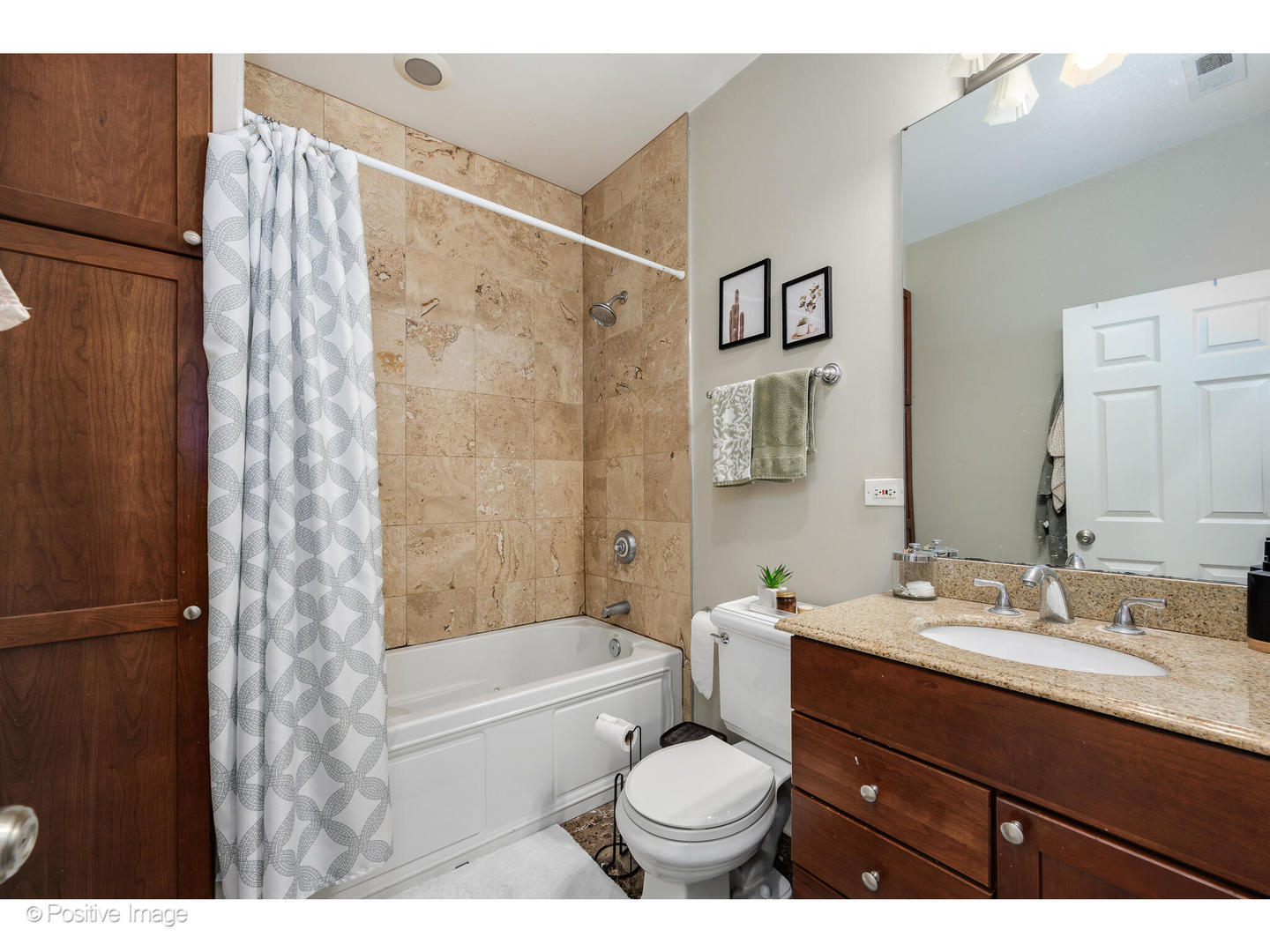 1330 West Roscoe Street Chicago, IL 60657 - Photo 9 of 26 a bathroom with a bathtub shower sink vanity mirror and toilet