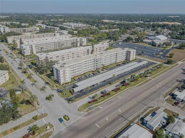an aerial view of a city