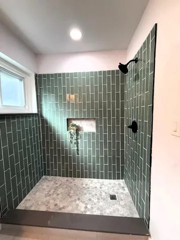 a bathroom with a shower
