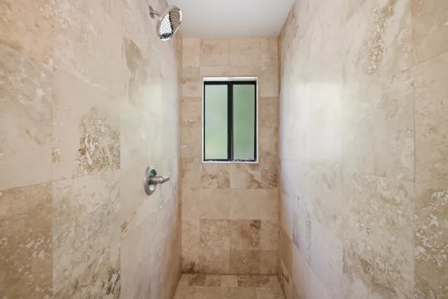 a bathroom with a shower