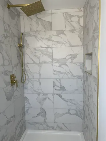 a bathroom with a shower