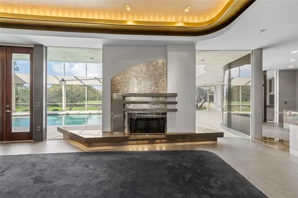 a view of a livingroom with a flat screen tv