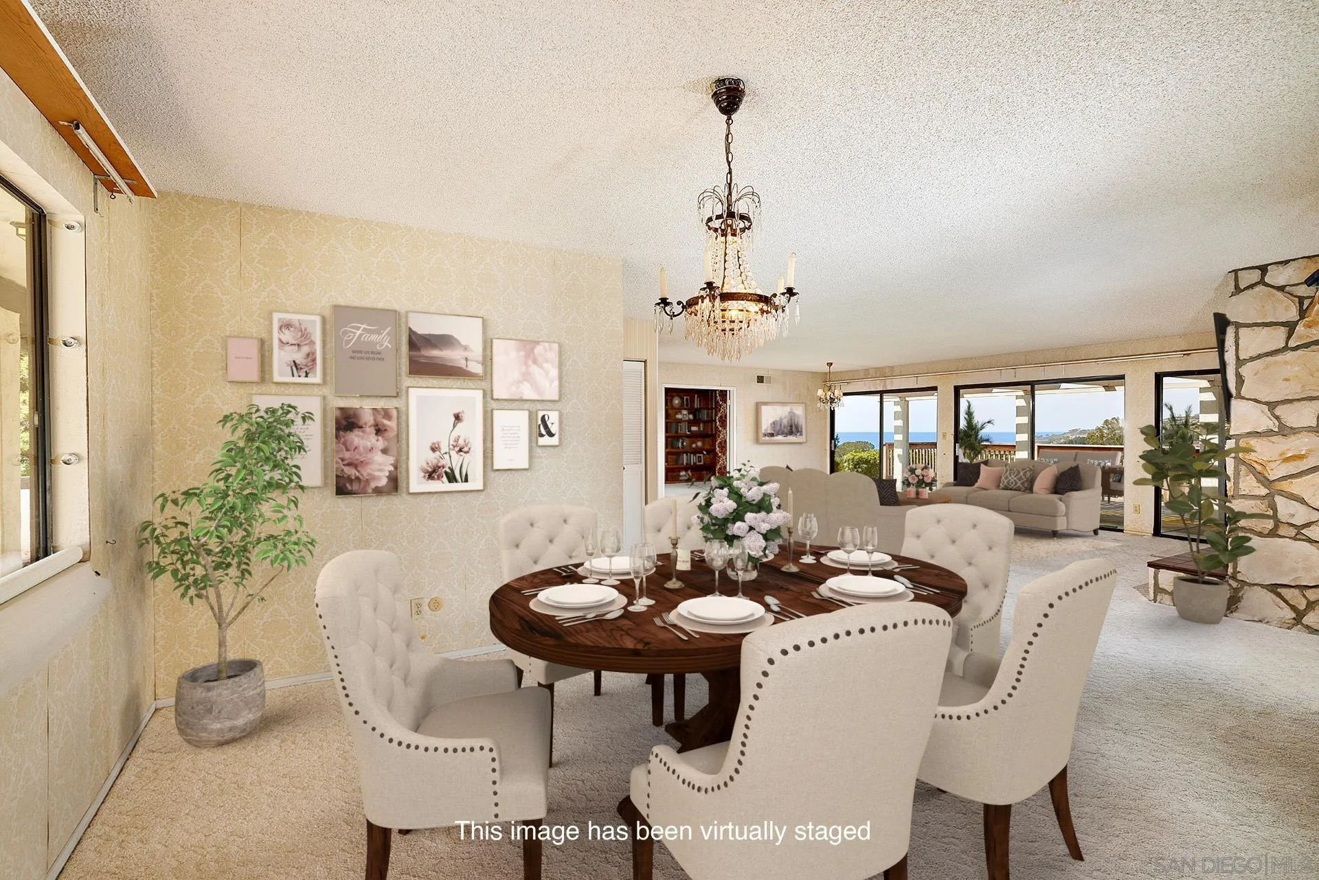 7774 Via Capri La Jolla, CA 92037 - Photo 15 of 45 a view of a dining room with furniture window and outside view