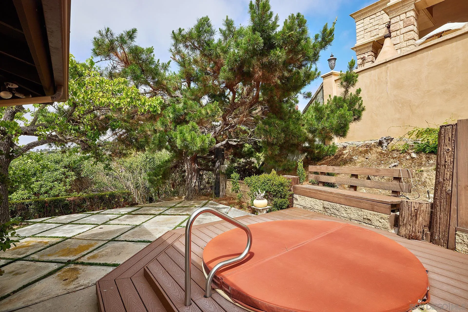 7774 Via Capri La Jolla, CA 92037 - Photo 41 of 45 a view of a swimming pool with a patio and plants