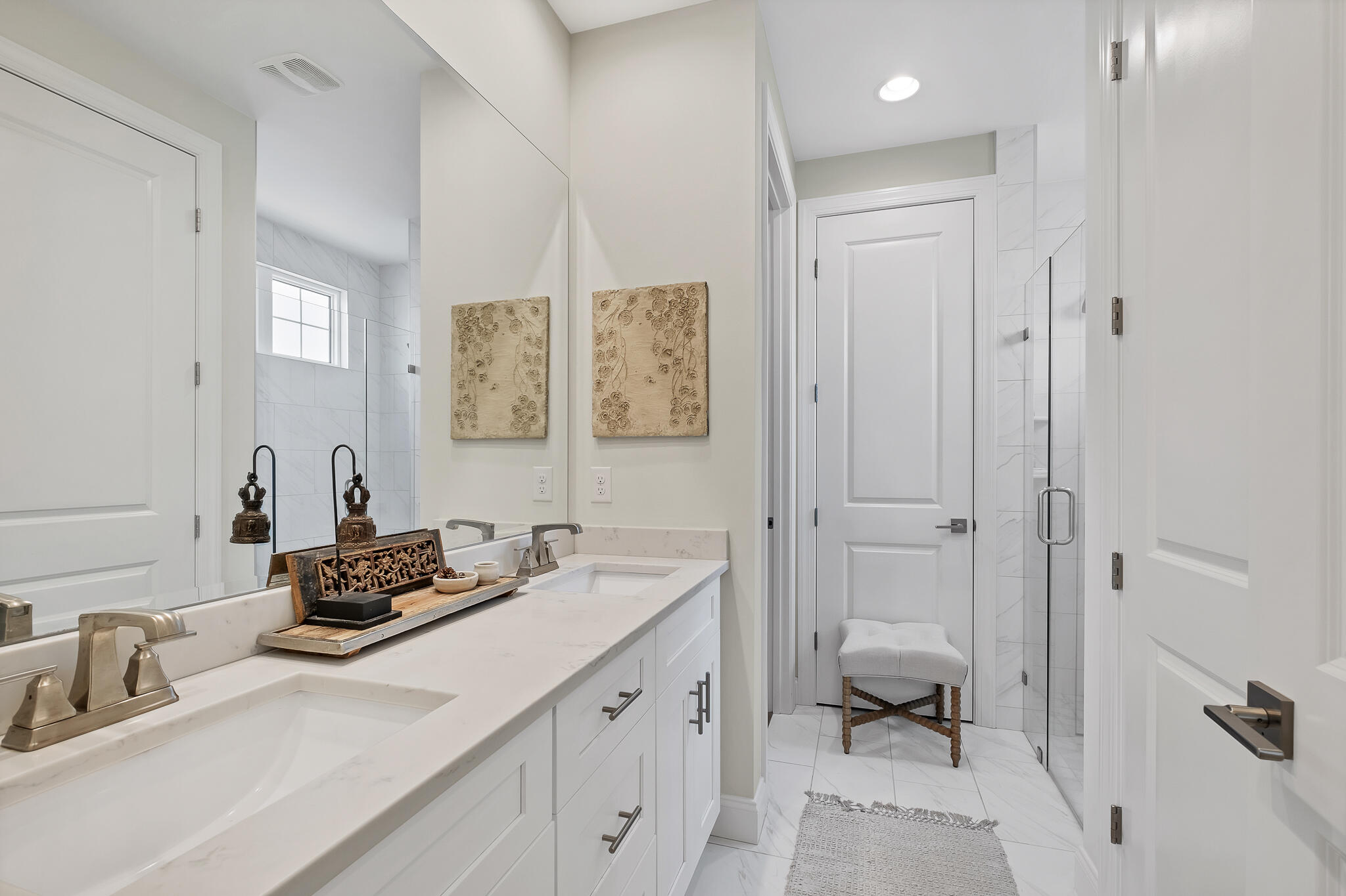 21 Windrow Way Rosemary Beach, FL 32461 - Photo 23 of 38 a bathroom with a double vanity sink double mirror and a bathtub