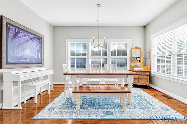 a living room with a table