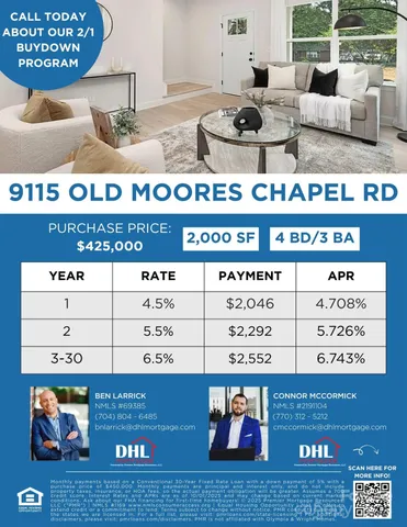 $424,900 | 9115 Old Moores Chapel Road, Charlotte, NC 28214