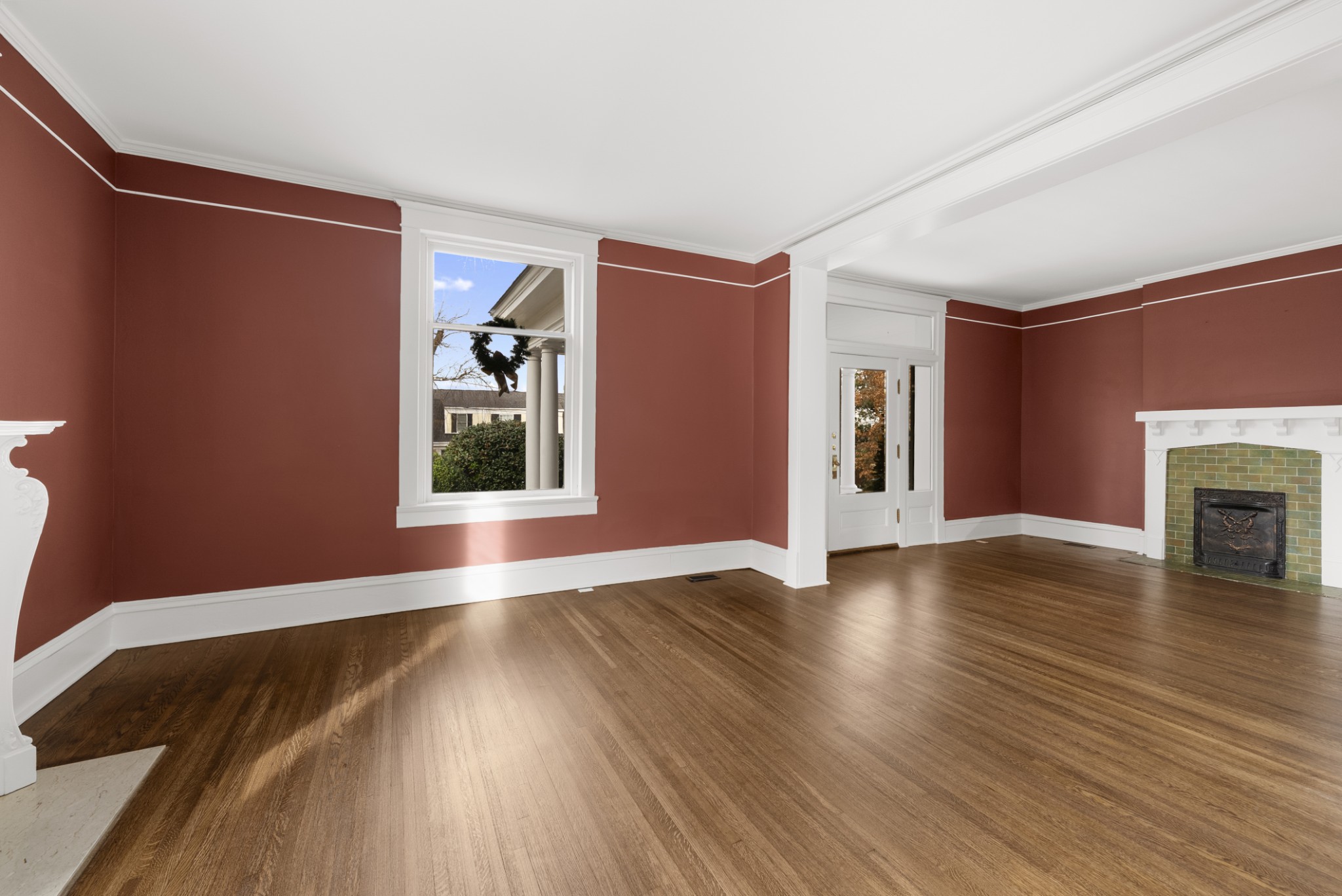 343 Forrest Street Lewisburg, TN 37091 - Photo 32 of 84 a view of a livingroom with wooden floor and a fireplace
