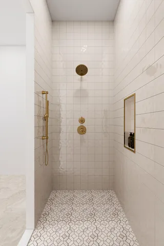 a bathroom with a shower