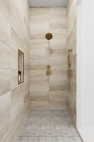 a bathroom with a shower