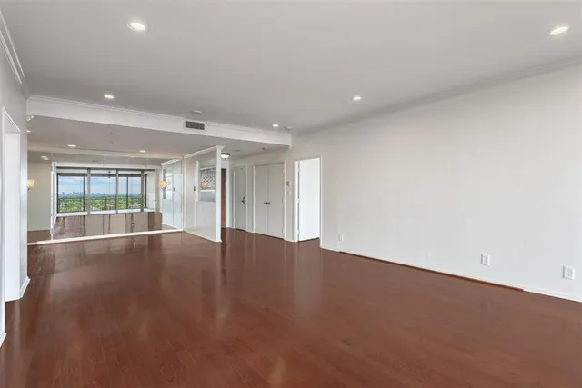 a view of a balcony with city view