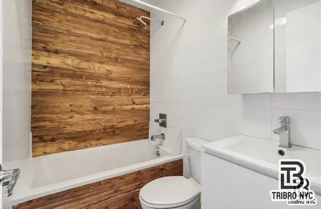 a bathroom with a toilet and a bathtub