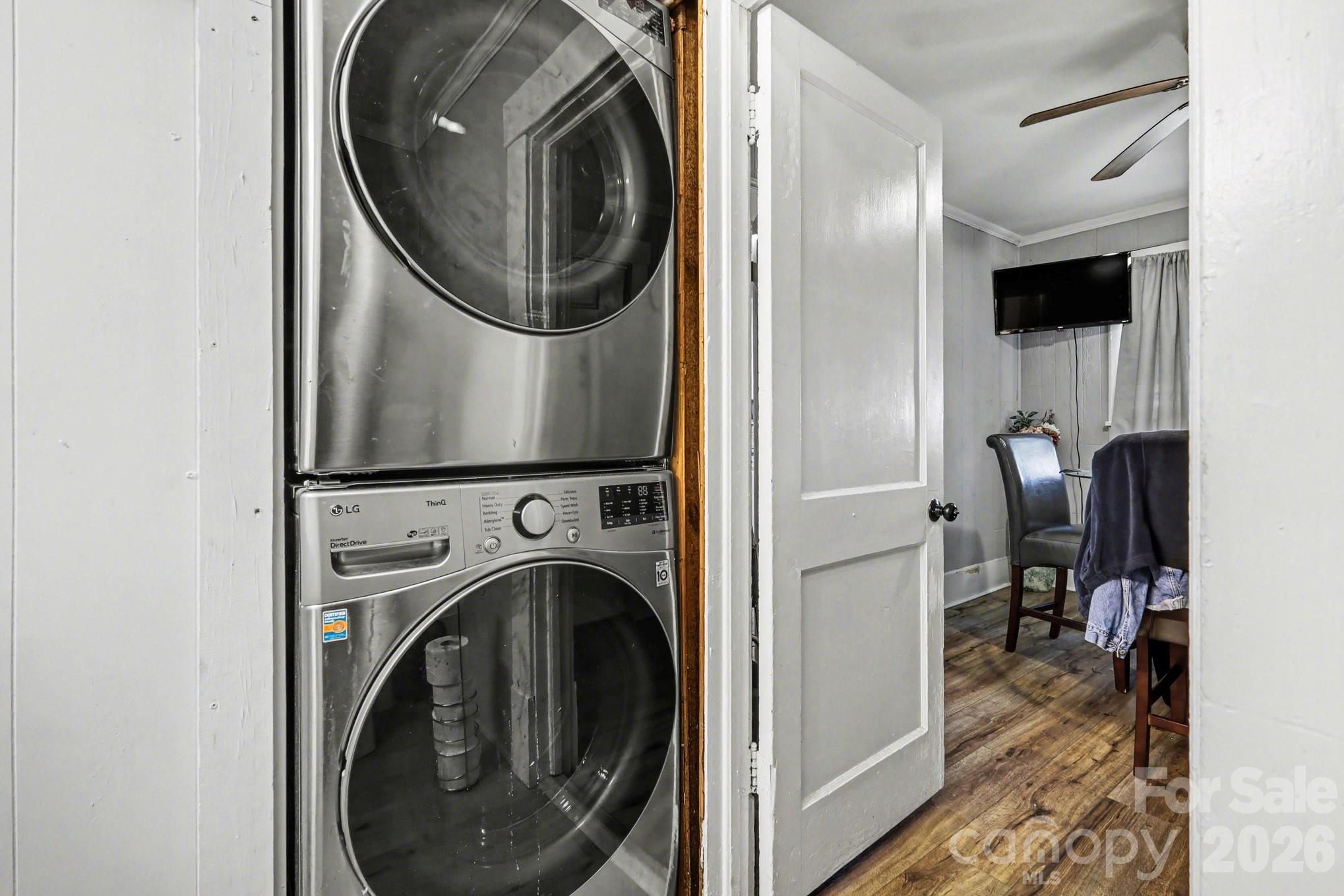522 Elm Street Salisbury, NC 28144 - Photo 12 of 20 a view of a storage and utility room with washer and dryer