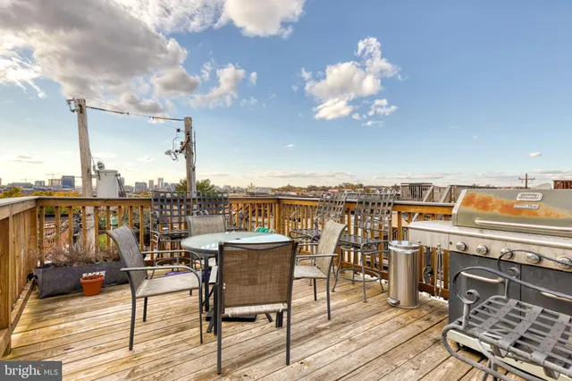 a view of a terrace with seating space