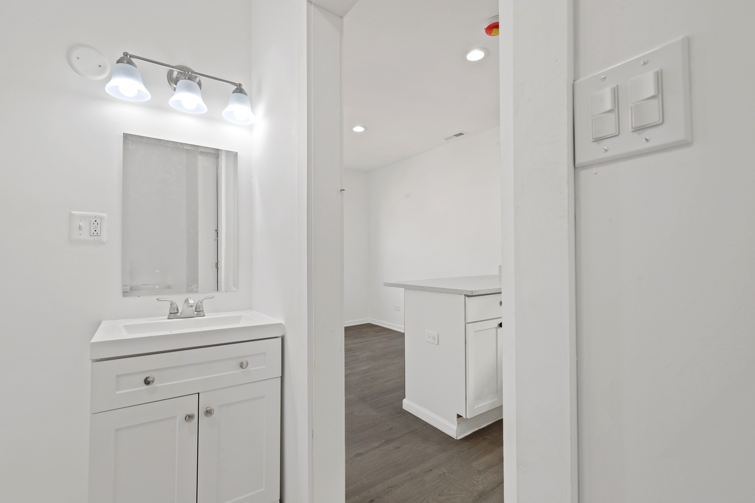 40 West Main Street Chicago Heights, IL 60411 - Photo 23 of 27 a bathroom with a sink vanity and mirror