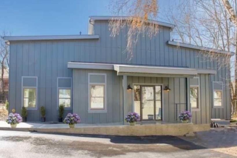 a front view of a house