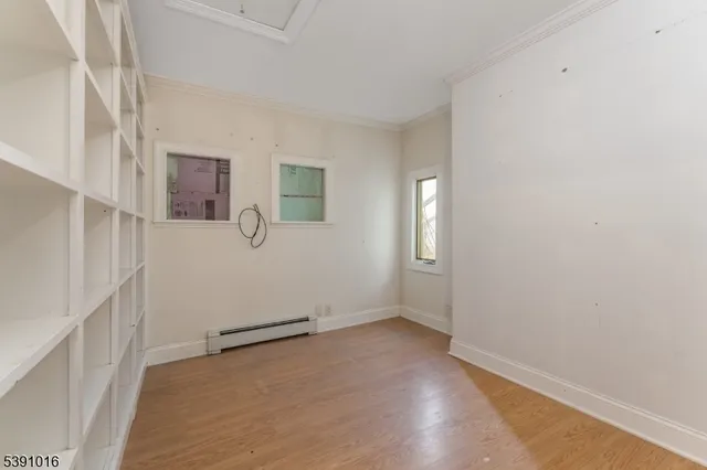 an empty room with windows