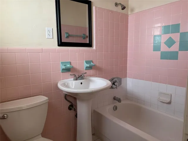 a bathroom with a fireplace