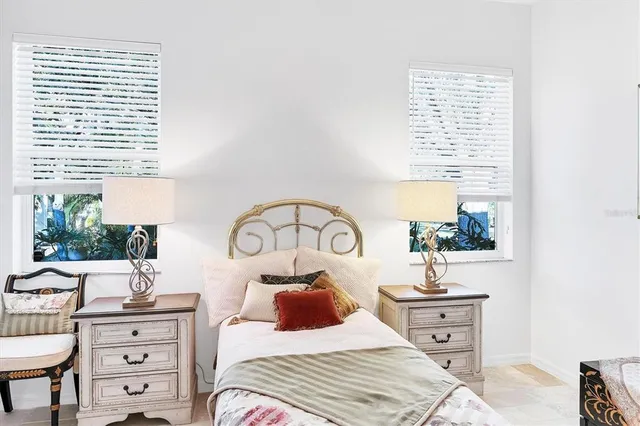 a view of a lake with a yard