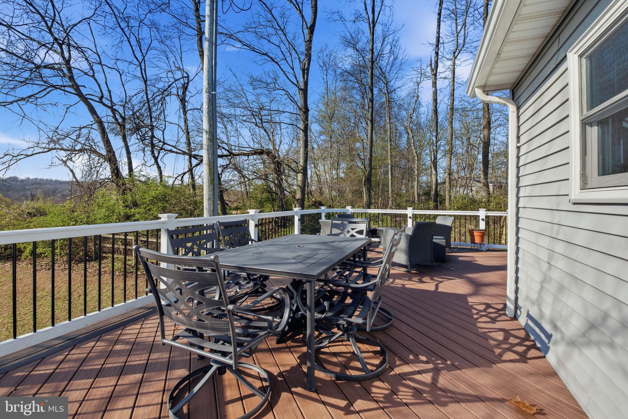 6501 Fair School Road Glen Rock, PA 17327 - Photo 28 of 43 a balcony with wooden floor table and chairs