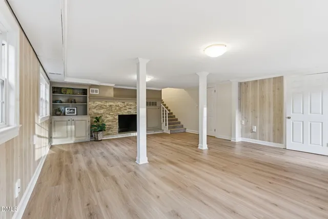 a view of backyard with green space