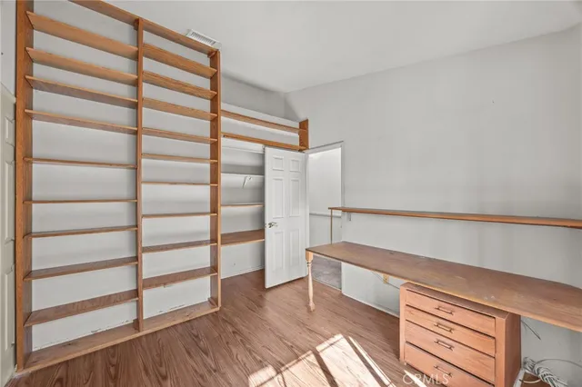 an empty room with a window