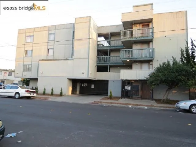 a car parked in front of a building