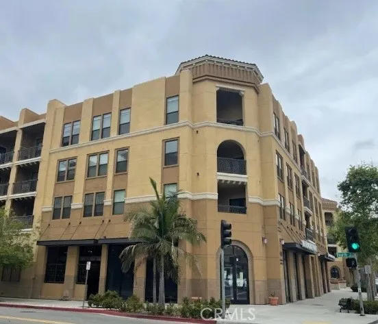 a front view of a multi story building