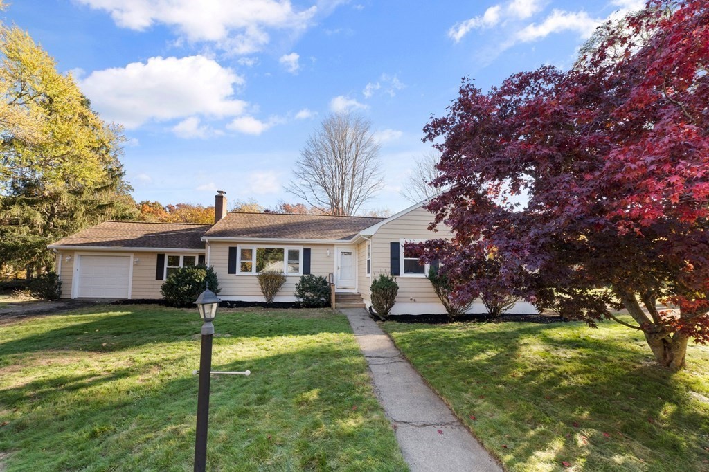 22 Leonard Road Sharon, MA 02067 - Photo 38 of 41 a view of a house with a big yard and large trees