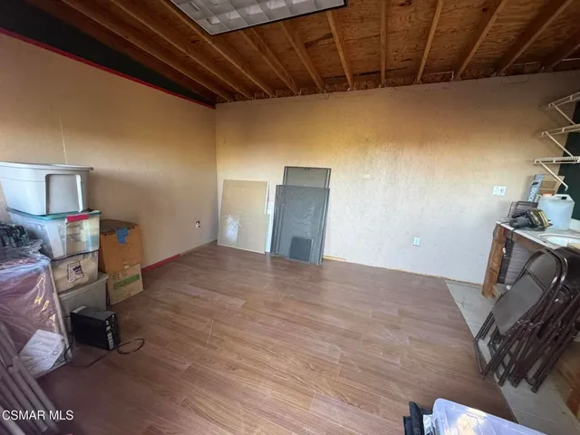 a view of a forest with trees in the background