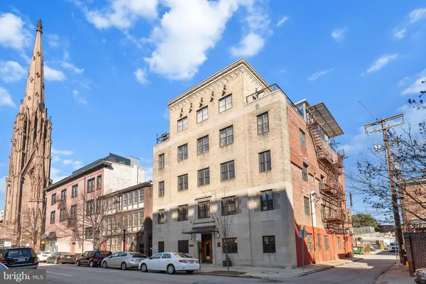 a front view of a building