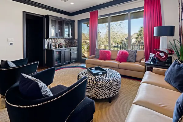 a living room with furniture