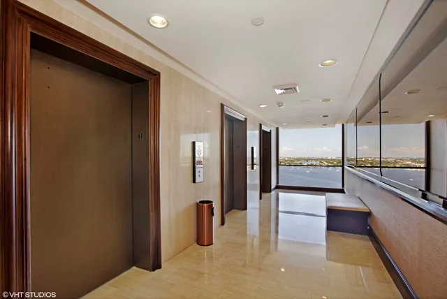 a view of a city with tall buildings