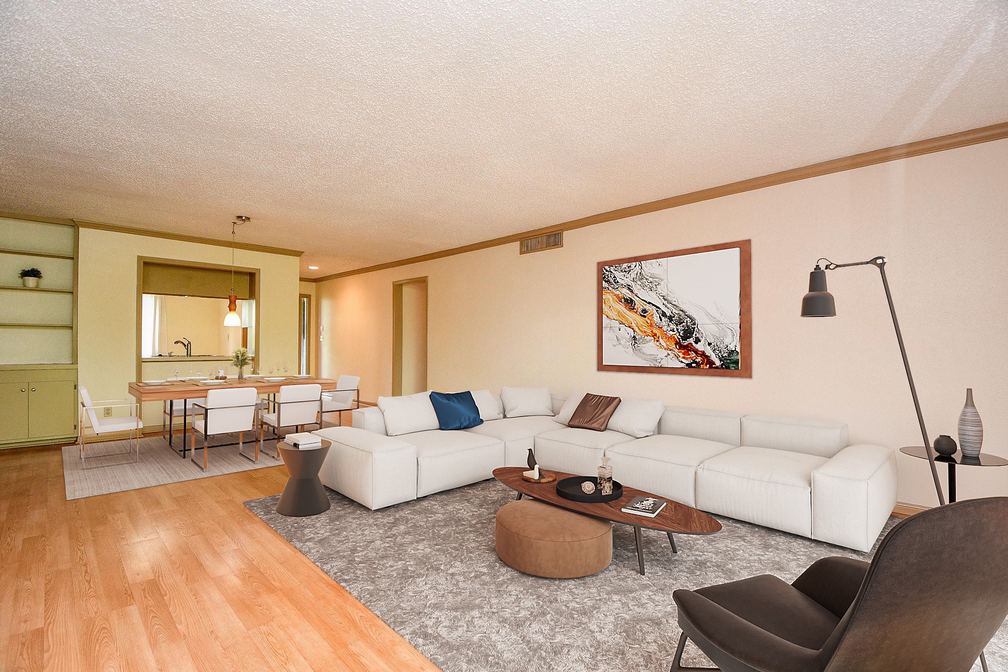 6533 Bayou Glen Road Houston, TX 77057 - Photo 19 of 19 a living room with furniture wooden floor and a large window