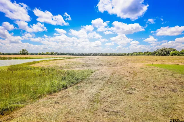 an aerial view of a house having yard