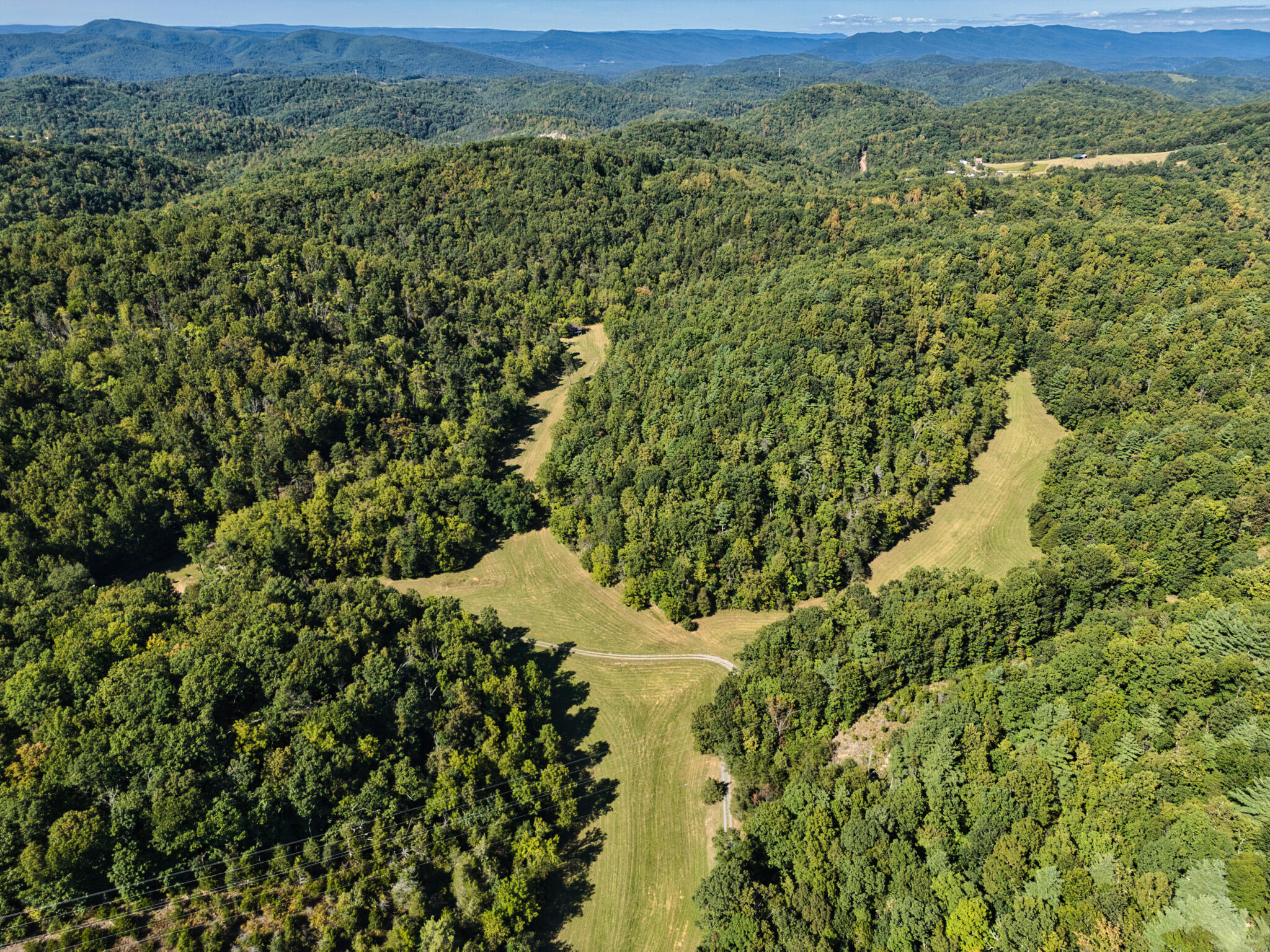 2554 Georges Run Road Shawsville, VA 24162 - Photo 34 of 40 a view of a lush green forest with a lake and mountain view