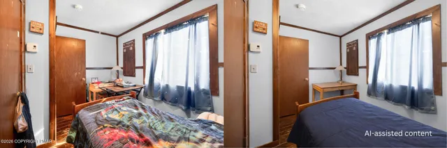 a bedroom with furniture and a window