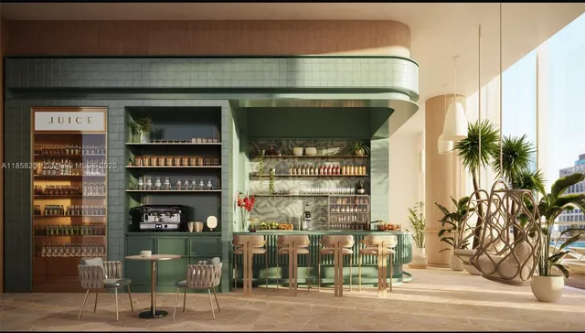 a store with a table and chairs