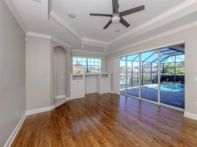 a view of kitchen with center island and stainless steel appliances