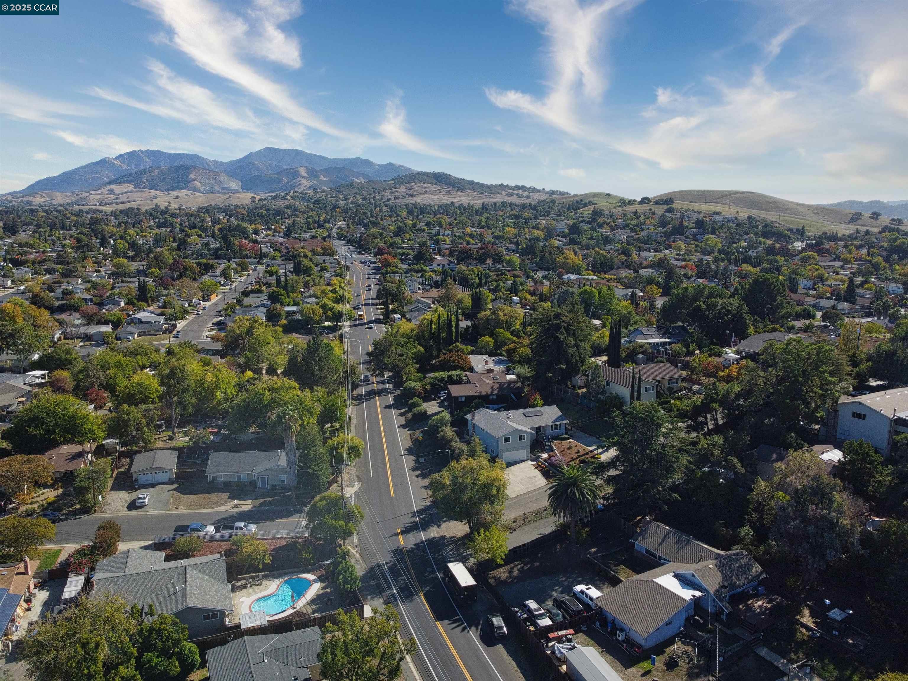 4044 Cowell Road Concord, CA 94518 - Photo 60 of 60 an aerial view of residential houses with outdoor space and trees