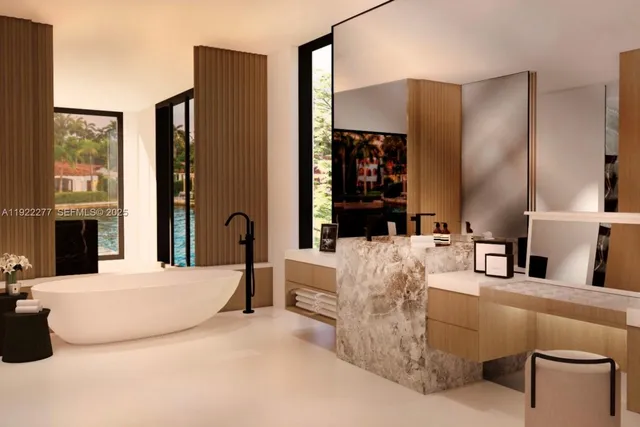 a bedroom with a bed and a potted plant