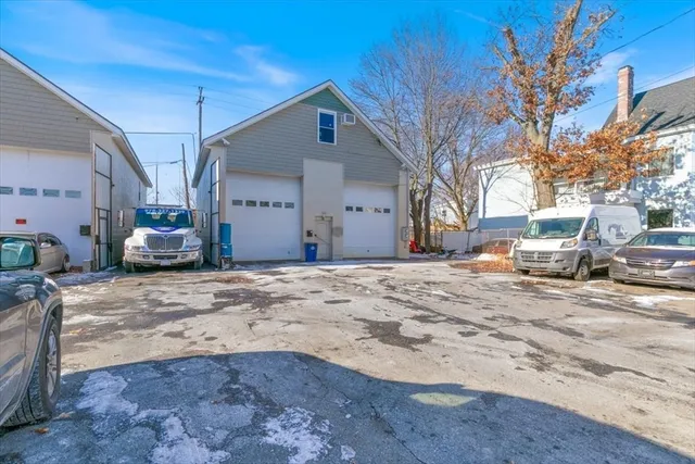 a view of a yard with a snow