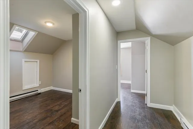 an empty room with closet area