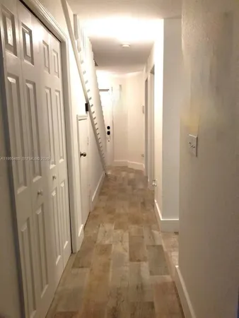 a view of a hallway with a elevator