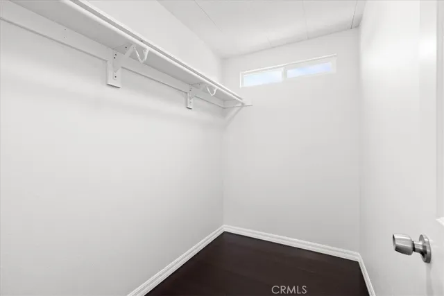 a view of small space with racks on the wall