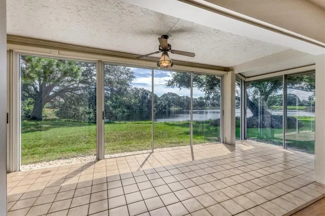 a view of porch with a garden