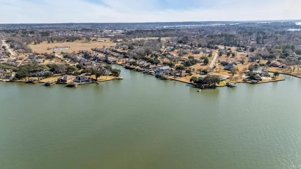 view of a lake with an ocean view