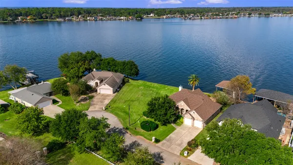a view of a lake with outdoor space