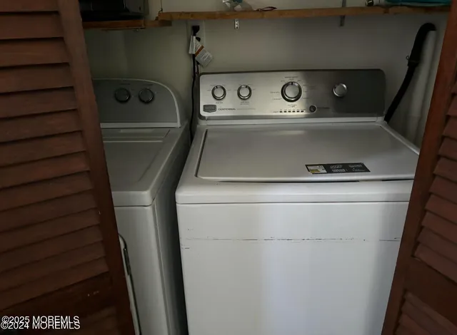 a close view of washer and dryer