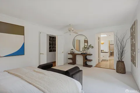 a view of a street with a tree